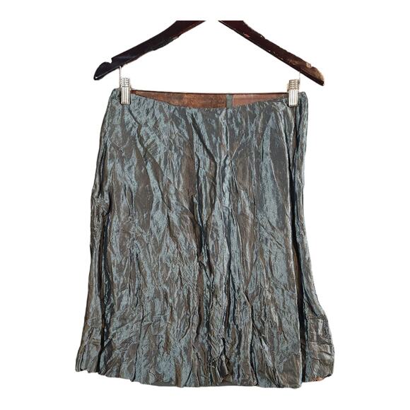 Ralph Lauren Black Label Crinkled Metallic Bubble Skirt in Gunmetal Women's 6 - Picture 3 of 5